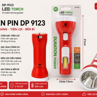 ĐÈN PIN CẦM TAY SIÊU SÁNG 2in1 DP 9123 (T100)
