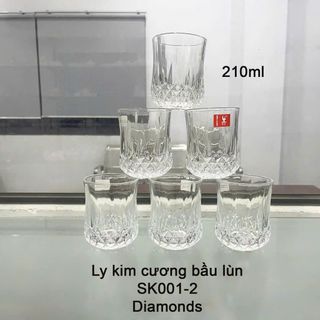 BỘ 6 LY THUỶ TINH KIM CƯƠNG 210ML DIAMONDS SK001-2 (T12)