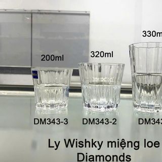 BỘ 6 LY THUỶ TINH WISHKY MIỆNG LOE 330ML DM343 (T12)