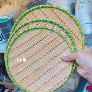 ĐĨA NHỰA GIẢ MÂY TRÚC HÌNH TRÒN 23cm