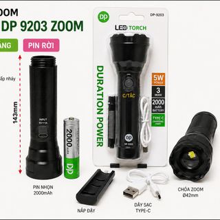ĐÈN PIN CẦM TAY DP 9203 ZOOM (PIN RỜI)