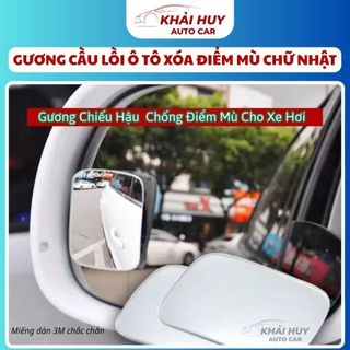 (BÁN SỈ) [GƯƠNG CẦU LỒI Ô TÔ XÓA ĐIỂM MÙ HÌNH CHỮ NHẬT – CHÂN XOAY 360° | GƯƠNG PHỤ CHIẾU HẬU TRÁNG THỦY – KHAIHUYAUTO]