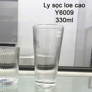 BỘ 6 LY THUỶ TINH SỌC CAO 330ML Y6009 (T12)