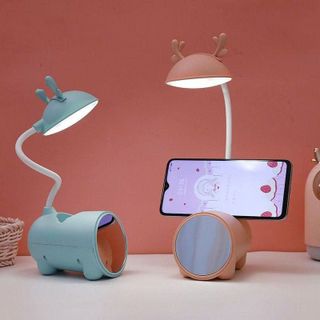 ĐÈN HỌC SẠC HÌNH TAI THỎ KÈM GƯƠNG