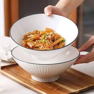 TÔ SỨ LOE SỌC VIỀN ĐEN SIZE 8 - 20cm (T50)