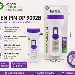 ĐÈN PIN TÍCH ĐIỆN 8 BÓNG LED DP 9092B (T160)