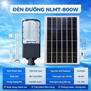 Đèn đường lượng mặt trời 800w
