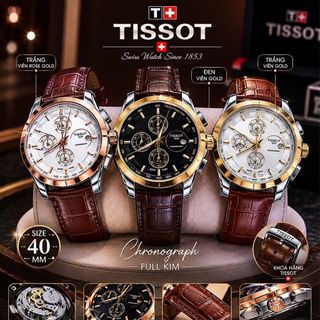 SĂN SALE MÙA HÈ ĐỒNG HỒ NAM TRUNG CẤP TISOC DÂY DA CHRONOGRAPH