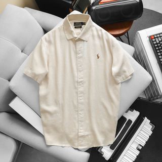 Sơ mi ngắn tay nam. Chất vải linen tưng - ko pha - mềm - đồng chất vải.