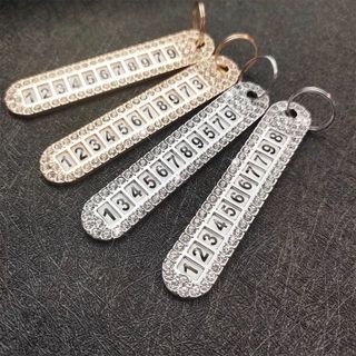 (BÁN SỈ) Thẻ Ghi Số Điện Thoại Đính Đá Chống Thất Lạc Khóa Xe Gắn Móc Chìa Khóa Ô Tô, Xe Máy khaihuyauto