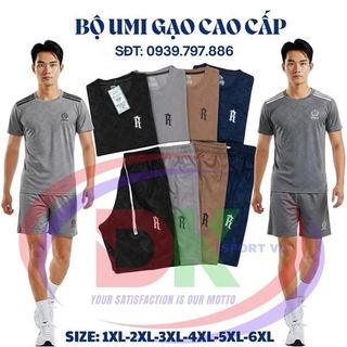 Bộ quần áo nam umi gạo cao cấp co giãn, thấm hút mồ hôi, vận động thoải mái