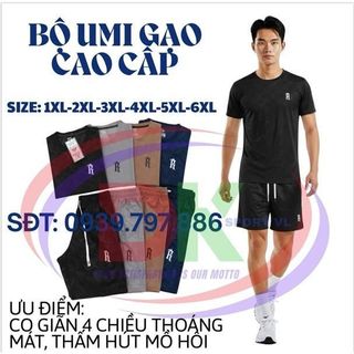 Bộ quần áo nam umi gạo cao cấp co giãn, thấm hút mồ hôi, vận động thoải mái