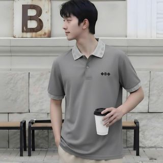 áo xám đậu thêu cổ bo dệt cao cấp hàng hot nhất hiện nay