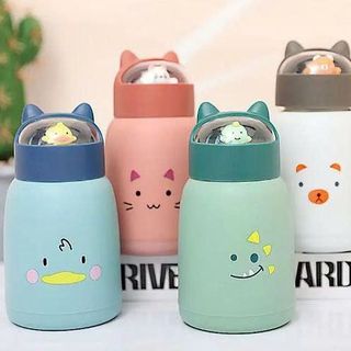 BÌNH NƯỚC LÕI THỦY TINH HOẠ TIẾT HOẠT HÌNH 360ML (T100)