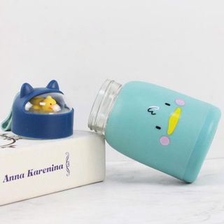 BÌNH NƯỚC LÕI THỦY TINH HOẠ TIẾT HOẠT HÌNH 360ML (T100)