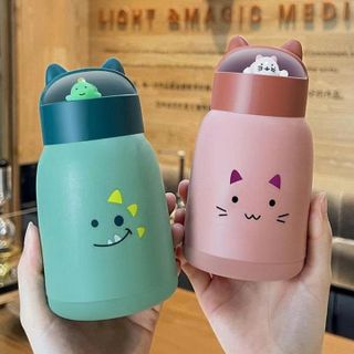 BÌNH NƯỚC LÕI THỦY TINH HOẠ TIẾT HOẠT HÌNH 360ML (T100)
