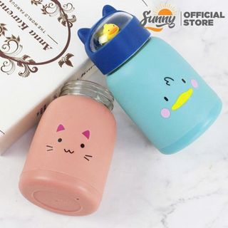 BÌNH NƯỚC LÕI THỦY TINH HOẠ TIẾT HOẠT HÌNH 360ML (T100)