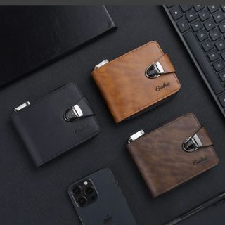 💼 VÍ NAM DA PU KHÓA KIM LOẠI PHONG CÁCH HÀN – Nhỏ gọn, lịch lãm, dễ phối outfit