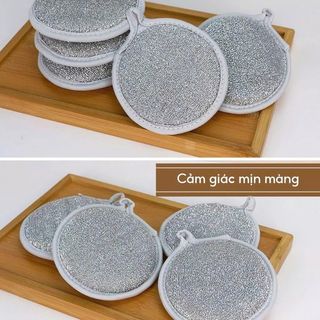Miếng rửa chén bát đa năng 3 lớp ( Màu bạc )