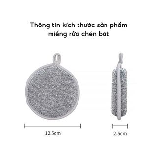 Miếng rửa chén bát đa năng 3 lớp ( Màu bạc )