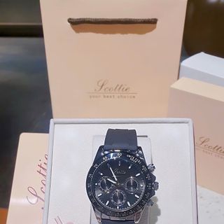 ĐỒNG HỒ NAM CHÍNH HÃNG SCOTTYE CHRONOGRAPH DÂY CS ĐEN FULLBOX