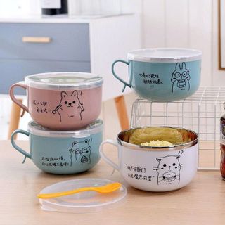 CA MÌ INOX 2 LỚP HELLO GIRL CÓ NẮP (T100)
