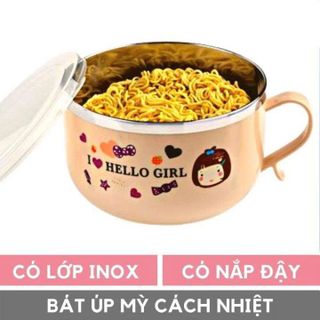 CA MÌ INOX 2 LỚP HELLO GIRL CÓ NẮP (T100)