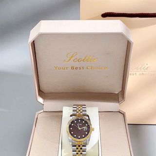ĐỒNG HỒ NỮ SCOTTIE DÂY THÉP NIỀNG TRƠN FULLBOX