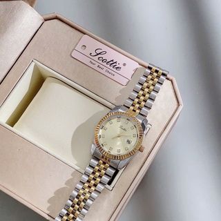 ĐỒNG HỒ NỮ SCOTTIE DÂY THÉP NIỀNG TRƠN FULLBOX