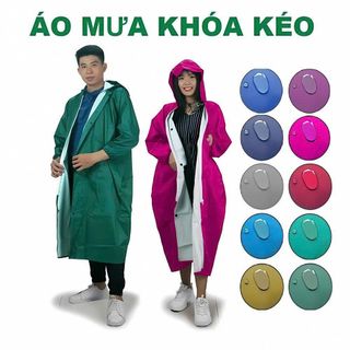 ÁO MƯA VẢI DÙ KHOÁ KÉO MĂNG TÔ CAO CẤP (T60)
