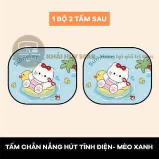 (BÁN SỈ) Bộ Rèm Che Nắng Ô Tô Hình Mèo Hoạt Hình – Tấm Chắn Kính Xe Tĩnh Điện Chống Tia UV Cách Nhiệt Phù Hợp Các Loại Xe