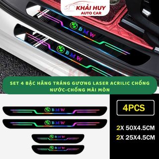 (BÁN SỈ) Sét 4 Bậc Hãng Tráng Gương Laser Acrylic Chống Nước Chống Mài Mòn Bậc Trang Trí Và Bảo Vệ Cửa 2024 khaihuyauto