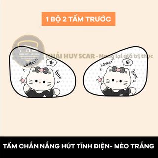 (BÁN SỈ) Bộ Rèm Che Nắng Ô Tô Hình Mèo Hoạt Hình – Tấm Chắn Kính Xe Tĩnh Điện Chống Tia UV Cách Nhiệt Phù Hợp Các Loại Xe
