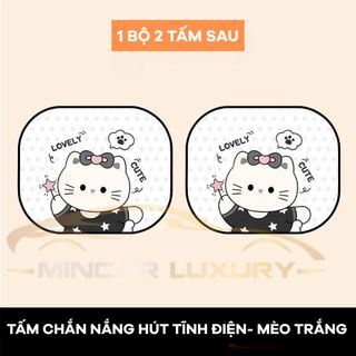 (BÁN SỈ) Bộ Rèm Che Nắng Ô Tô Hình Mèo Hoạt Hình – Tấm Chắn Kính Xe Tĩnh Điện Chống Tia UV Cách Nhiệt Phù Hợp Các Loại Xe