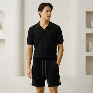 QUẦN SHORT VẢI KNIT PHỐI VIỀN DORMAX.   Chất vải dệt nổi vân đẹp mắt – Mềm tay, thoáng nhẹ và lên form cực kỳ thời trang.