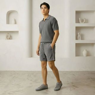 QUẦN SHORT VẢI KNIT PHỐI VIỀN DORMAX.   Chất vải dệt nổi vân đẹp mắt – Mềm tay, thoáng nhẹ và lên form cực kỳ thời trang.