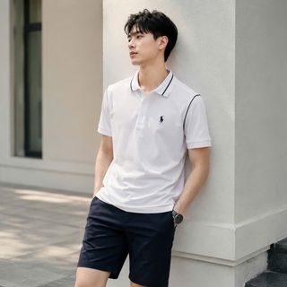 Áo thun polo nam. Chất vải cá sấu cotton dệt.