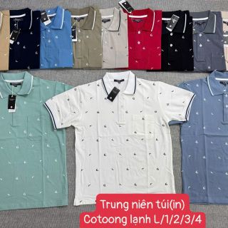 Áo trụ trung niẻn họa tiét chấm bi có túi,áo ông già mặc đi tiệc