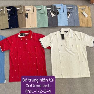 Áo trụ trung niẻn họa tiét chấm  bi  có túi,áo ông già mặc đi tiệc
