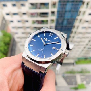 SĂN SALE MÙA HÈ ĐỒNG HỒ NAM SIÊU CẤP SALVATHORE XANH NAVY DÂY DA FULLBOX