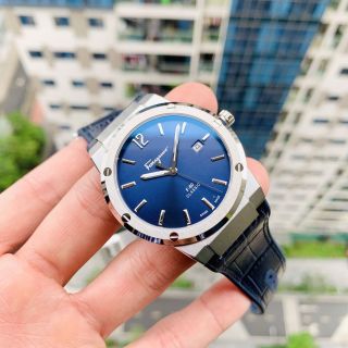 SĂN SALE MÙA HÈ ĐỒNG HỒ NAM SIÊU CẤP SALVATHORE XANH NAVY DÂY DA FULLBOX