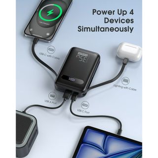Pin Sạc Dự Phòng EnergyQC 20000mAh 35W PD QC4.0 Tích Hợp Cáp USB-C & Lightning