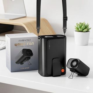Quạt kẹp thắt lưng & đeo cổ đa năng AWONOSO, Pin 10000mAh (Amazon Mỹ)