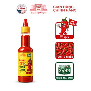 Tương ớt Làng Chài Xưa Chilli chai 270g cay nồng tự nhiên, ớt tươi sạch từ nông trại Thôn Xanh Farm