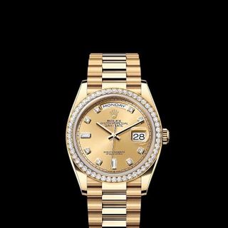 ĐỒNG HỒ CAO CẤP ROLXE DAY DATE MẠ PVD GOLD VIỀN ĐÁ FREESTYLE