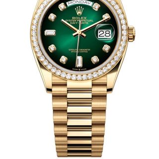 ĐỒNG HỒ NAM CAO CẤP ROLXE DAY DATE GREEN OMBRE  MÁY CƠ