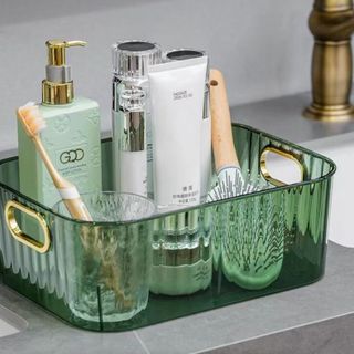 Hộp Đựng Mỹ Phẩm Cao Cấp Trong Suốt Có Tay Cầm STT229