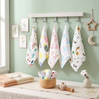 Khăn Xô Muslin Cao Cấp 6 Lớp - Kích Thước 25x25cm