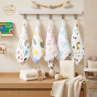 Khăn Xô Muslin Cao Cấp 6 Lớp - Kích Thước 25x25cm