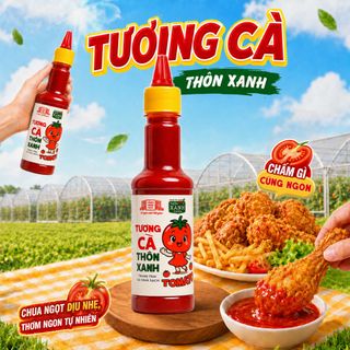 [Chai 270g] Tương cà Làng Chài Xưa chua ngọt dịu nhẹ thơm ngon tự nhiên, cà tươi từ Thôn Xanh Farm